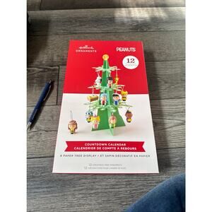 Hallmark Peanuts Advent Countdown Calendar 12 Mini Ornament Christmas Tree NEW